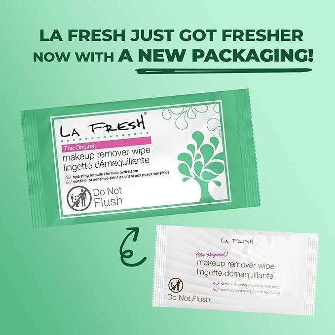 LA Fresh Makeup Remover Wipes with Vitamin E for Waterproof Makeup - Face Cleansing Wipes, Case of 1200ct Facial Wipes - Skin Care Travel Essentials