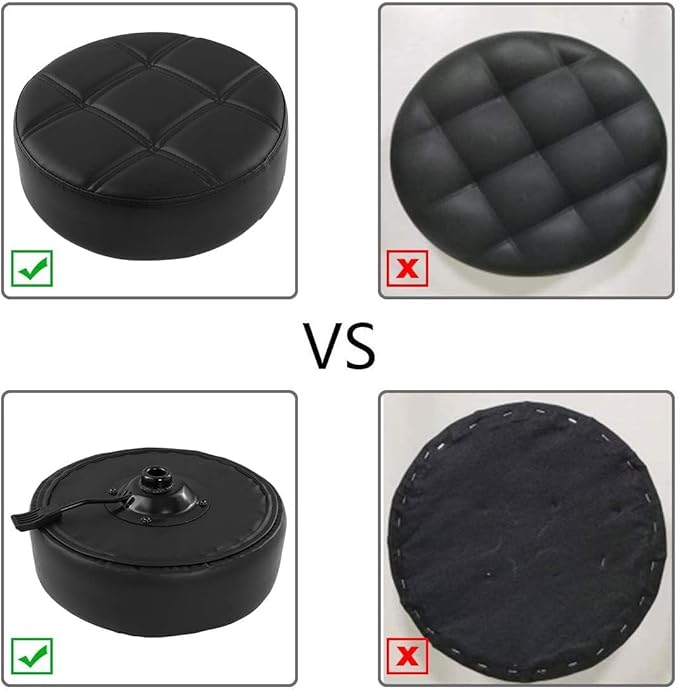 Rolling Stool with Wheels, Thick Cushion Heavy Duty Esthetician Hydraulic Chair Stool for Work Medical Tattoo Salon Office (Black)