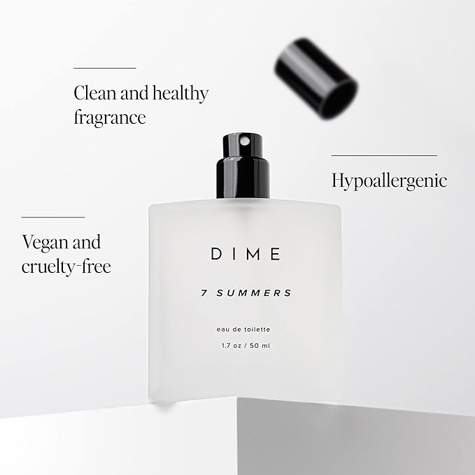 Dime Beauty 7 Summers Perfume for Women, 1.7 oz / 50 ml - Sweet Floral Scent, Clean Fragrance Eau de Toilette, Hypoallergenic