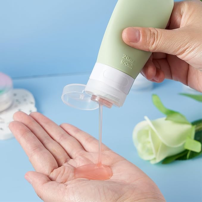 INSFIT Portable Travel Bottles, TSA Approved Leak Proof Containers for Toiletries, BPA Free Refillable Accessories for Shampoo, Body Wash, Liquids (4 Pack)