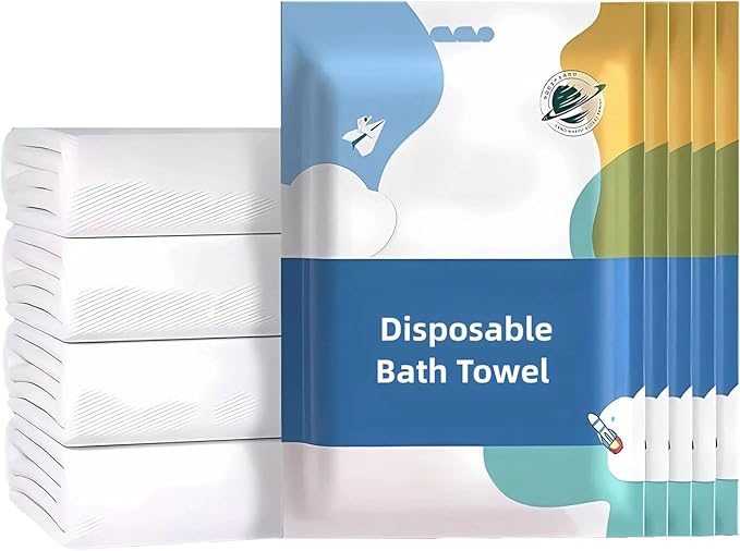 14 Sets Premium Disposable Bath Towel Set with 4 Bath Towels, 10 Towels, Thickened Portable Travel Set, 27*55 inches, Absorbent Soft Towels, Suitable for Camping, Beach Swimming, Traveling