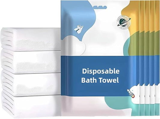 14 Sets Premium Disposable Bath Towel Set with 4 Bath Towels, 10 Towels, Thickened Portable Travel Set, 27*55 inches, Absorbent Soft Towels, Suitable for Camping, Beach Swimming, Traveling