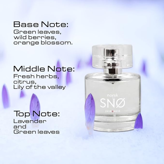 Geir Ness NORSK SNØ Eau de Parfum - Unisex Cologne with Fresh Herbs Sensual Perfume - Unisex Natural Perfume (100 ml)