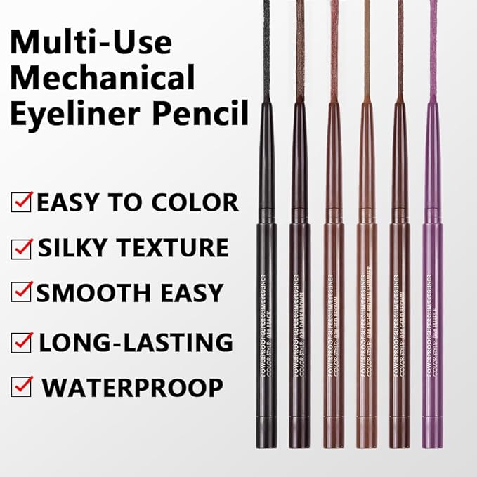 Kaely Red Brown Gel Eyeliner Pencil, Smooth Eye Liner Waterproof Smudge Proof, Built in Sharpener, Long Lasting Eye Makeup, Vegan & Cruelty-Free, 03