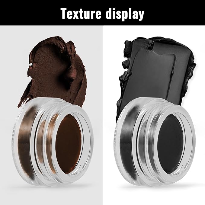 Erinde Brown Gel Eyeliner, Waterproof Cream Eyeliner Gel Pot, High-Intensity Pigments Long Lasting Smudge-Proof Eye Liner Eyebrow Makeup, Waterline Matte Eye Liner with 2PCS Brushes, 06 Brown