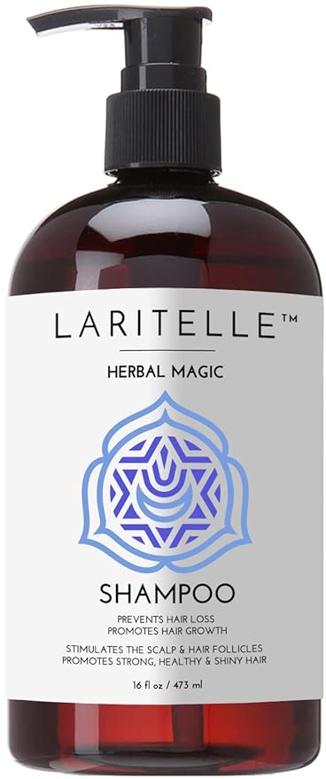 Laritelle Organic Unscented Shampoo Herbal Magic – 17.5 oz – Sulfate-Free, Vegan Hair Growth Shampoo for Sensitive Scalp – Made in California