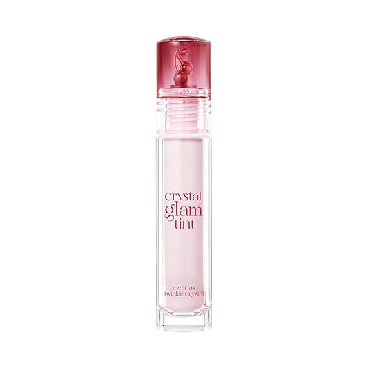 CLIO CRYSTAL GLAM TINT (CHERRY SERIES 028 DRY CHERRY), Glossy Finish, Lightweight, Buildable, Glass-Like, Smoothing, Long-Lasting, Vivid, Transparent, Shiny, Moisturizing Lip Stain, Korean Lip Tint