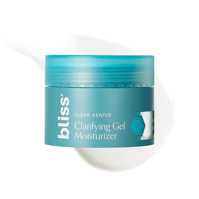 Bliss Clear Genius Clarifying Gel Moisturizer with CLARITY 5 Complex | Salicylic Acid, Niacinamide & Witch Hazel for Blemish-Prone Skin, 1.7 fl oz