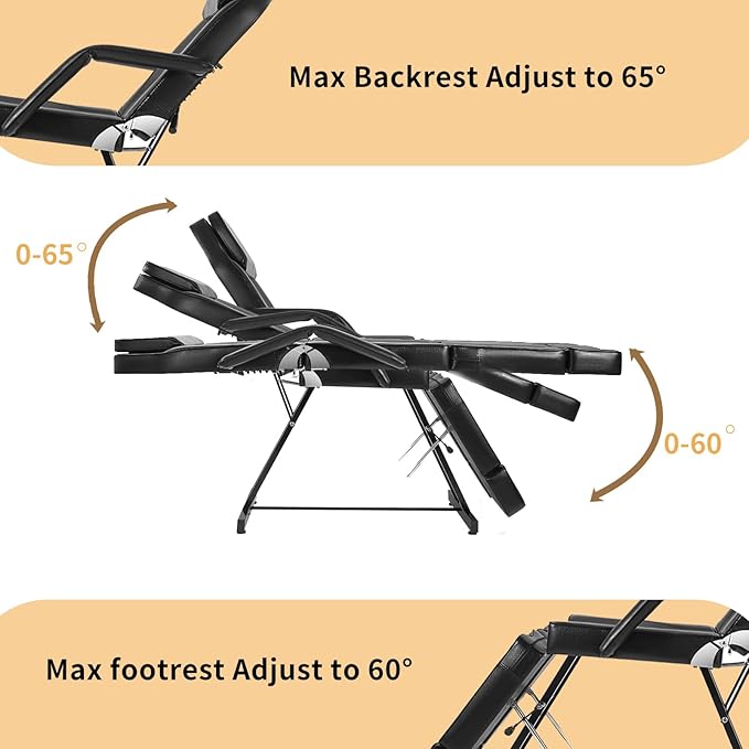 Facial Chair, Adjustable Tattoo Chair Salon Bed with Hydraulic Stool Massage Bed for Professional Massage Facial Lash Beauty Treatment Spa (Black15)