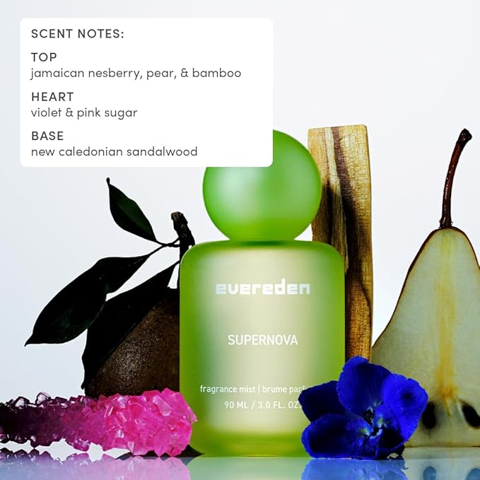 Evereden Fragrance Hair and Body Mist - Supernova: Clean and Vegan Collectible Hair and Body Spray for Teen Girls - Amplify Your Self Expression with Iconic Scents in Aesthetic Bottles