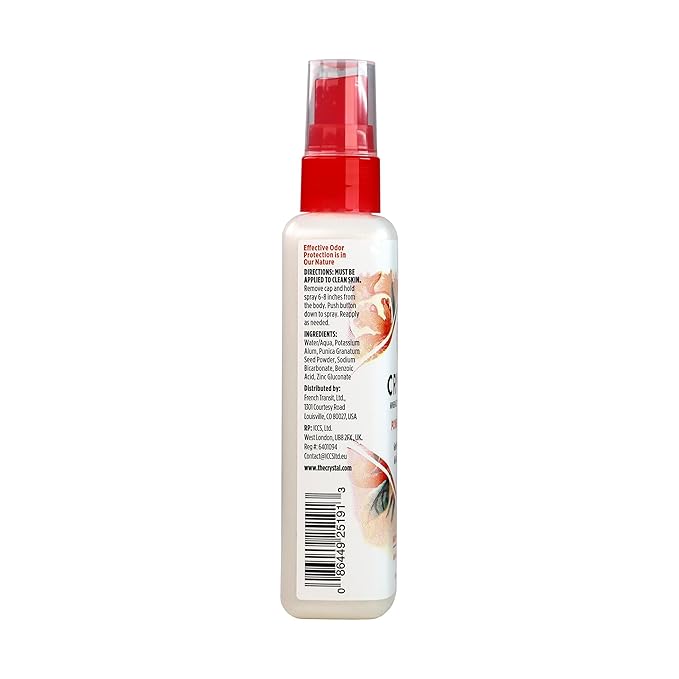 Crystal Mineral Deodorant Spray, Pomegranate, 4.0 oz, Pack of 2