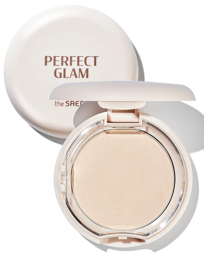 THESAEM Glam Glow Pact - Illuminating Pressed Powder for Oily & Combo Skin - Matte Finish with Radiant Finish - Sebum Control Pore Refining Pact with Natural Luminous Glow, 0.3oz.