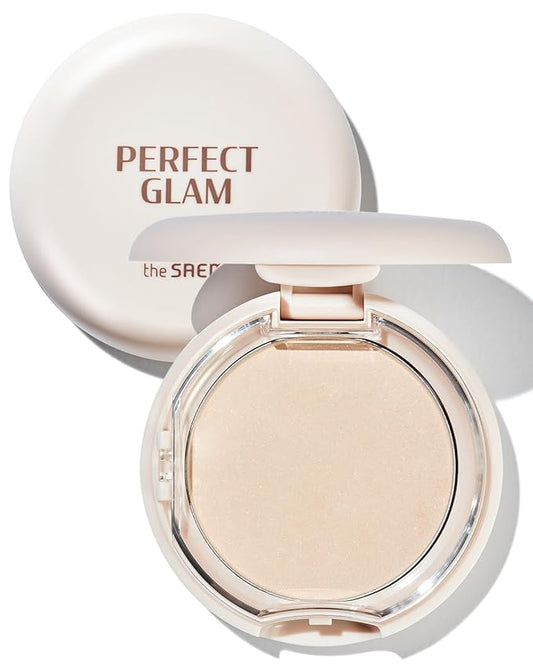 THESAEM Glam Glow Pact - Illuminating Pressed Powder for Oily & Combo Skin - Matte Finish with Radiant Finish - Sebum Control Pore Refining Pact with Natural Luminous Glow, 0.3oz.