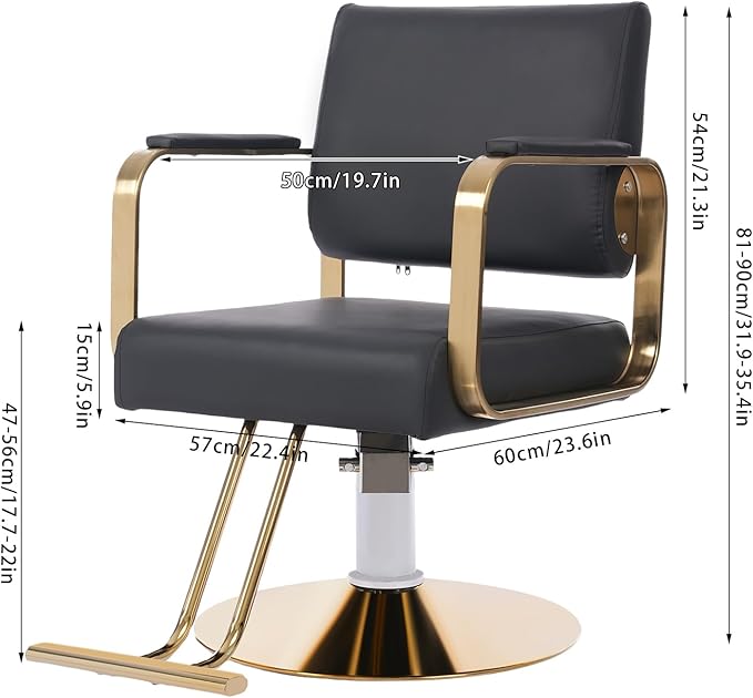 Barber Chair Salon Chair for Hair Stylist Hair Chair for Barbershop Home Height Adjustable & 360° Swivel Styling Salon Chairs Spa Beauty Salon Equipment, Max Load Weight 440Lbs