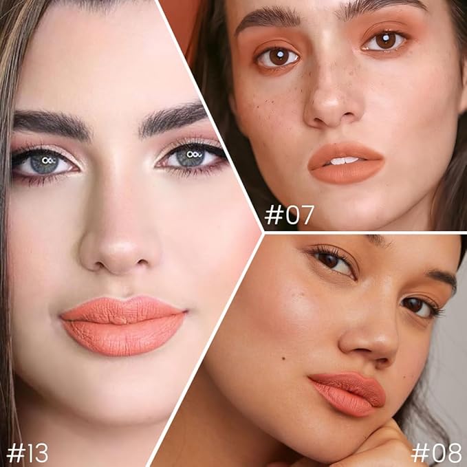 evpct 3Pcs Neutral Pale Orange Red Matte Long Lasting Wear Lip Liner Pencils Makeup Set for Shaping & Sculpting Lips, No Transfer Waterproof Pigmented Lip Liner Crayon lipliners Lipstick Pencil 7+8+13