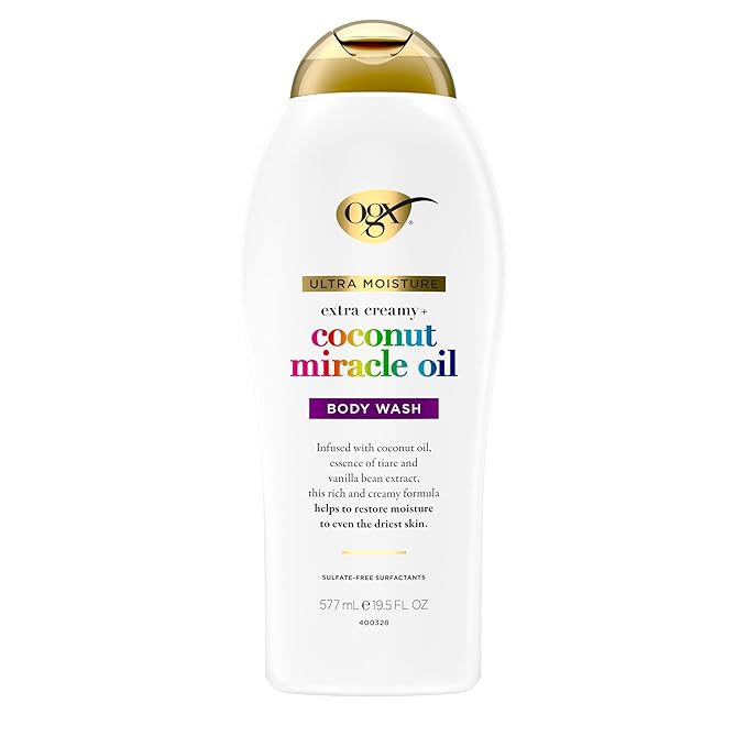OGX Extra Creamy + Coconut Miracle Oil Ultra Moisture Body Wash, 19.5 Fl Oz