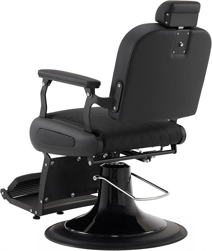 BarberPub All Purpose Barber Chair with Heavy Duty Pump,Reclining Adjustable Swivel Hair Styling Chair for Hair Stylist, Home Salon,Barbershop Salon&Spa 9453 (All Black)