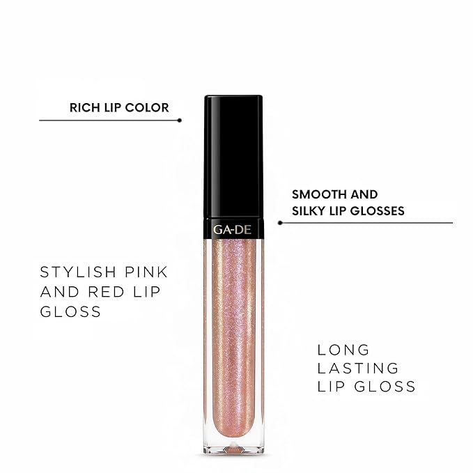 GA-DE Crystal Lights Lip Gloss, 800 - Enriched with Light-Reflecting Crystal Pearls - Smooth Silky, Rich Color - Moisturizes and Adds Shine - 0.2 oz