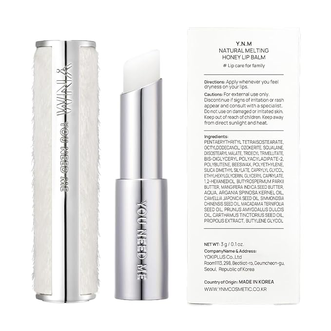 Natural Melting Honey Lip Balm 3g (+4 colors) Non-Sticky, Moisturizing, K-beauty