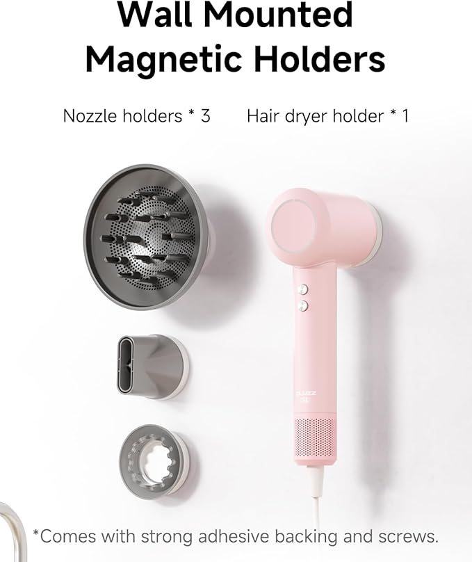 PLUZZ Hair Dryer with Diffuser Attachment, Diffuser Blow Dryer Ionic for Curly Hair, 110000RPM Brushless Motor High Speed Fast Hairdryer for Women/Men/Kids, Travel Hair Dryers Small Lightweight 1600W