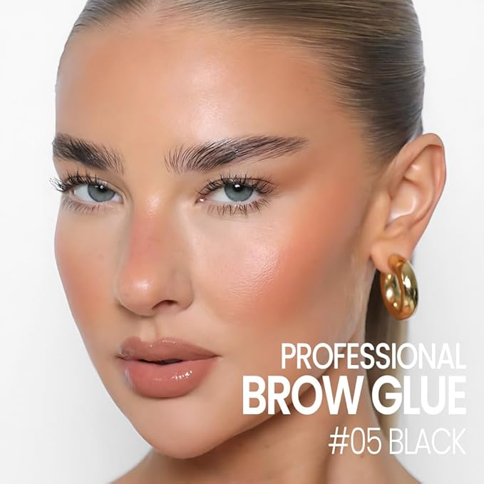 Kaely PROFESSIONAL MAKEUP Brow Glue, Tinted Eyebrow Gel, Eyebrow Mascara Waterproof, gel para cejas a prueba de agua, Eye Brow Fast Sculpt, Vegan & Cruelty-Free, 1Pcs-05 Black