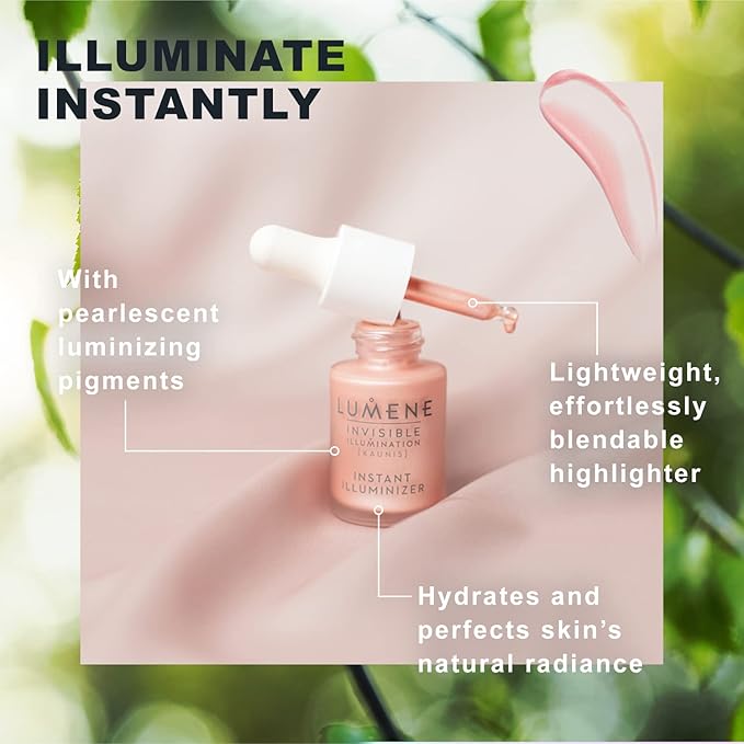 Lumene Invisible Illumination [Kaunis] Liquid Bronzer - Skincare-Infused Bronzing Drops with Buildable Texture - Made with Pearlescent Pigments for a Luminous Complexion - Deep Glow (15ml)