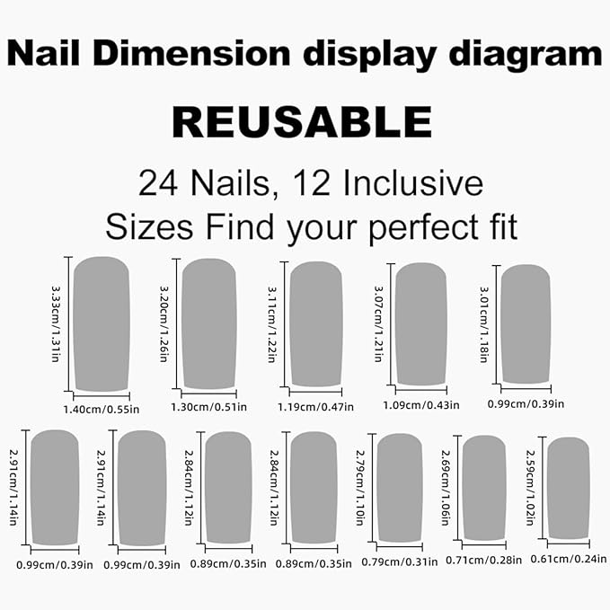 Square Press on Nails Long Fake Nails French False Nails Pink Cute Nails with Heart 3D Bow Designs Glossy Artificial Nails Stick on Nails for Women 24pcs