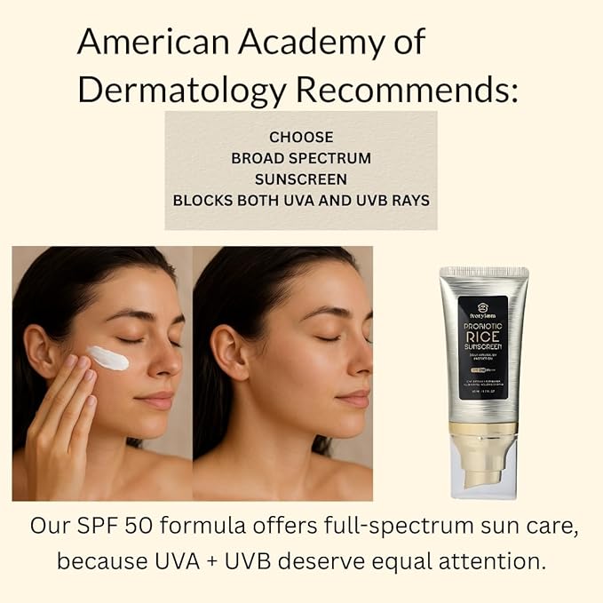 ivoryloom SPF 50 PA++++ Mineral Sunscreen | Fast Absorbing Hydration with Rice Ferment, Niacinamide, Hyaluronic Acid, Titanium Dioxide | Broad Spectrum | No White Cast | Reef Safe | 1.7 OZ