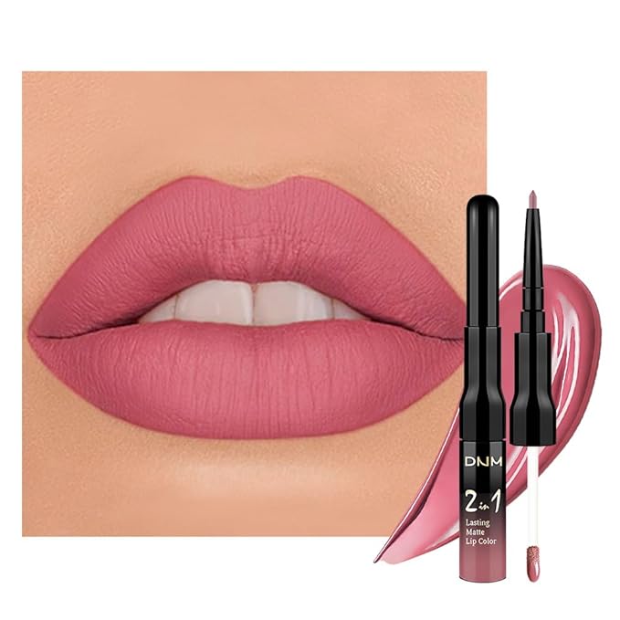 Kaely 2-in-1 Matte Lipstick and Lip Liner, Liquid Lip Stain Makeup for women Long Lasting Waterproof Smudge Proof, labiales matte mate larga duracion listip 24 hours originales, 35 Mauve Pink