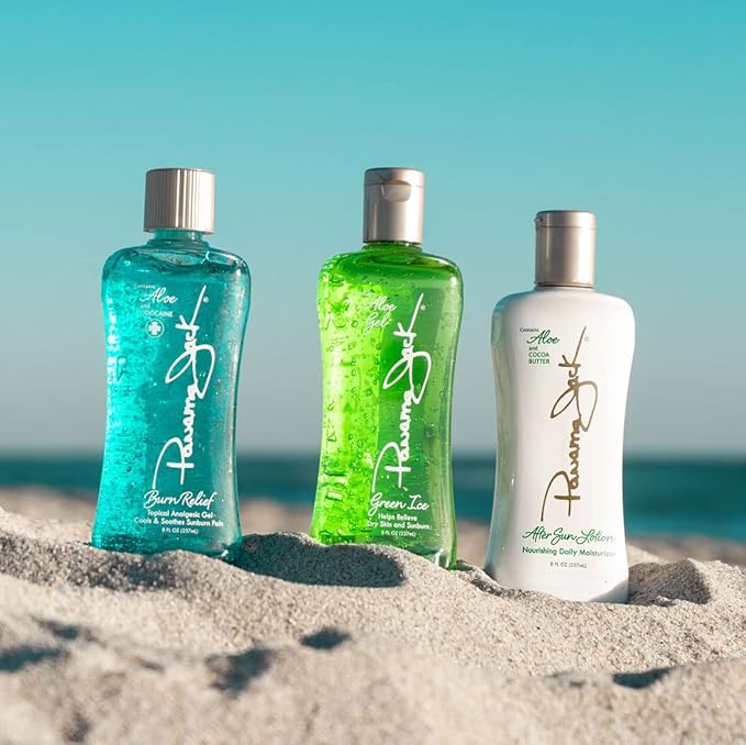 Panama Jack Burn Relief Gel - After Sun Topical Analgesic, Cools & Soothes Sunburns, Insect Bites, Cuts & Scrapes, Contains Aloe and Menthol, 8 FL OZ