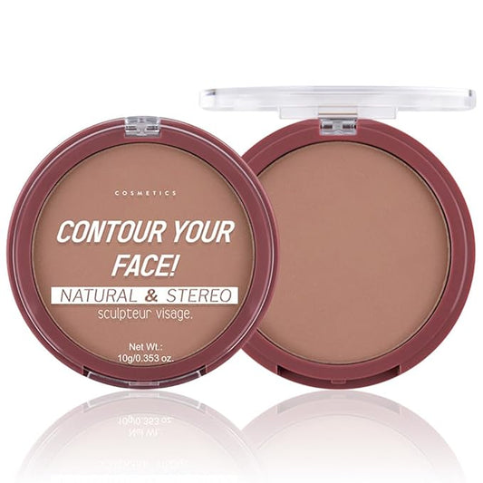 Natural Matte Light Brown Cream Contour Palette – Lightweight, Blendable Monochrome Powder, Base for All Skin Tones, Face Makeup for Women & Men, Vegan & Cruelty-Free, Paleta de Contorno en Crema Mate