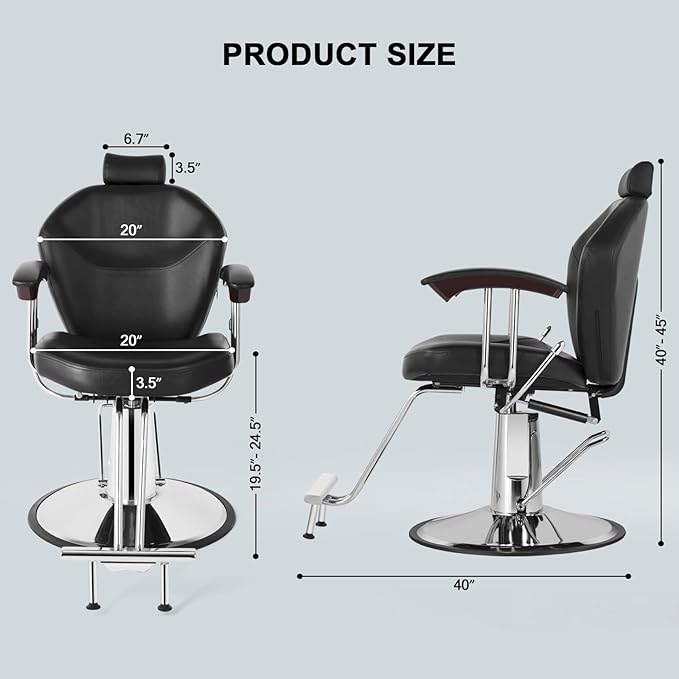 Artist hand Stylist Chairs for Salon All Purpose Barber Chair Reclining Salon Chair, Both Sides Levers for Left-Handed