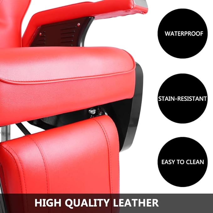 OmySalon All Purpose Hydraulic Barber Chair Recline 360 Degree Swivel Height Adjustable Heavy Duty Hairdresser Chair Beauty Salon Spa Tattoo Styling Equipment