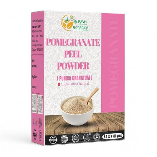 Herbs Botanica Pomegranate Peel Powder 100% Pure & Natural Pomegranate Powder for Herbal Tea, Skincare & DIY Beauty Finely Ground, Additive-Free, Resealable Pack 5.3 oz