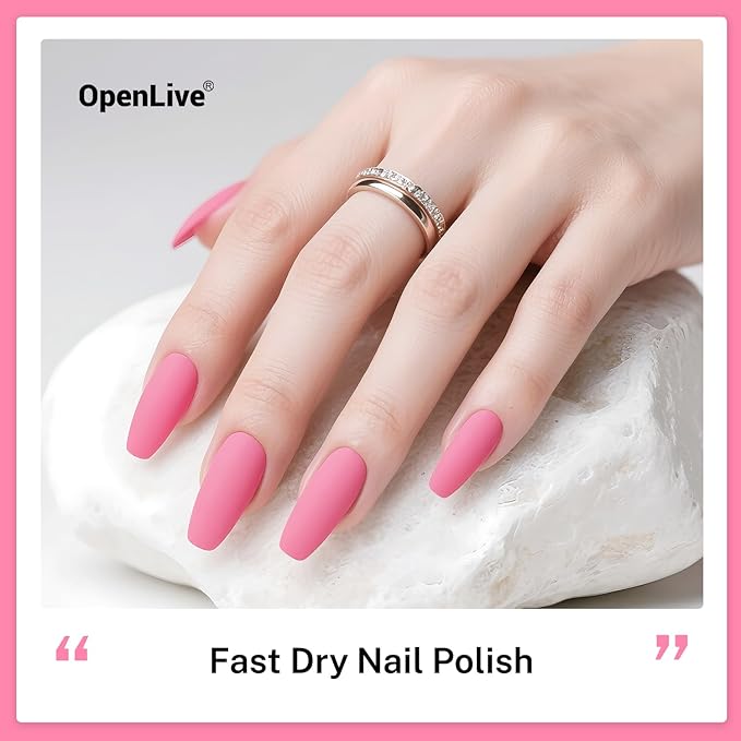 16.5ml Rose Pink Nail Polish Large Volume Quick Drying Nail Polish, Fast Drying and Long Lasting Color Nail Art DIY Home Manicure Gift for Women
