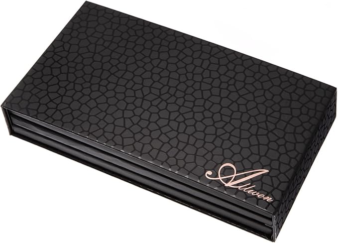 Allwon 3-Layer Rotation Magnetic Palette 3 in1 Empty Makeup Palette Storage Box for Eyeshadow Lipstick Blush Powder (Black)