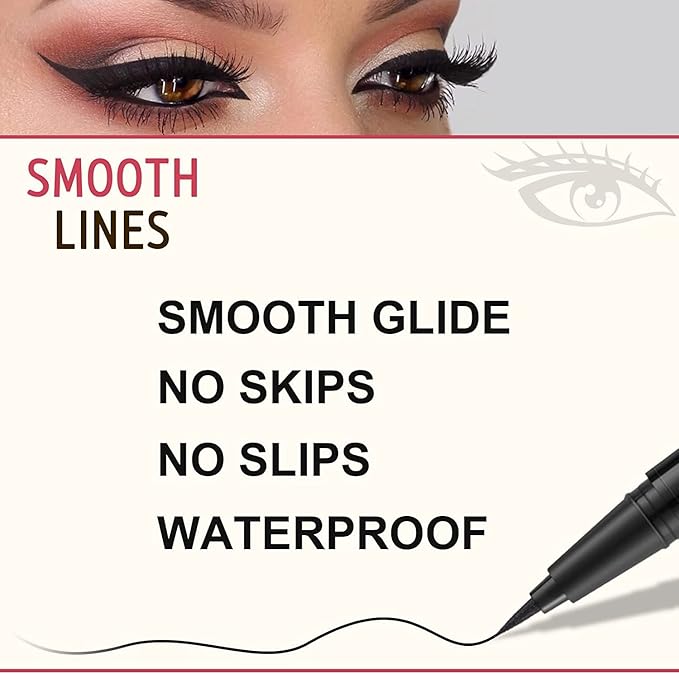 LAVONE Eyebrow Stamp Pencil Kit - Makeup Brow Stamp Trio with Waterproof Eyebrow Pencil, Eyeliner, Pomade, Dual-ended Brush - Dark Coffee