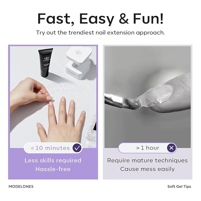 Modelones Medium Square Nail Tips - 510Pcs Fake Nails Gel Tips Pre-shaped Half Matte Full Cover Acrylic Gel Kit Press on Manicure Extension Art DIY Salon 15 Sizes