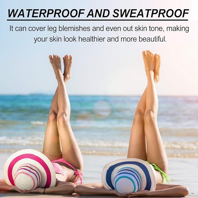 Leg Makeup Waterproof No Transfer, Flawless Looking Leg and Body Tattoos and Scar Cover up Makeup Concealer for All Skin.(3# Bronze)