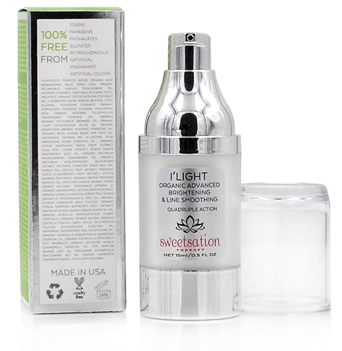 Sweetsation Therapy/YUNASENCE ILIGHT Organic Advanced Illuminating & Line Smoothing Eye Treatment, 0.5oz. For Dark Circles, Puffiness, Fine Lines.