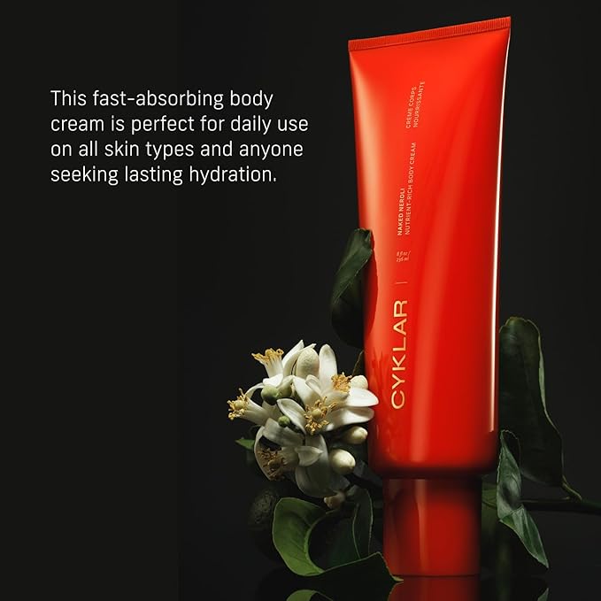 Nutrient Rich Body Cream. Naked Neroli Nourishing Moisturizer with Niacinamide and Banana Flower Extract. Deep Hydration, Thick Body Lotion, Dry Skin Cream for Women and Men, 8 Fl Oz