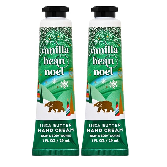 Bath & Body Works Shea Butter Hand Cream Travel Size1.0 Fluid Ounce, 2-Pack (Vanilla Bean Noel)