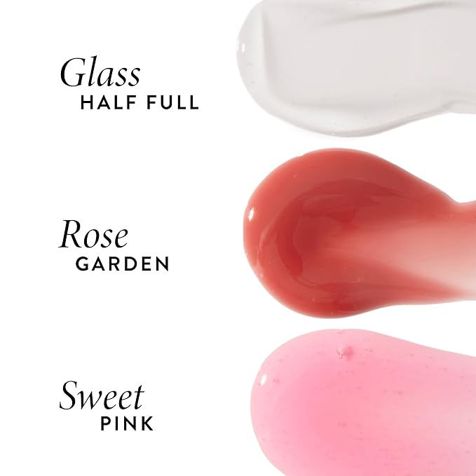 LAURA GELLER NEW YORK Fine Shine Glossy Lip Oil, Glass Half Full - Hydrating Squalane - Clear Lip Gloss