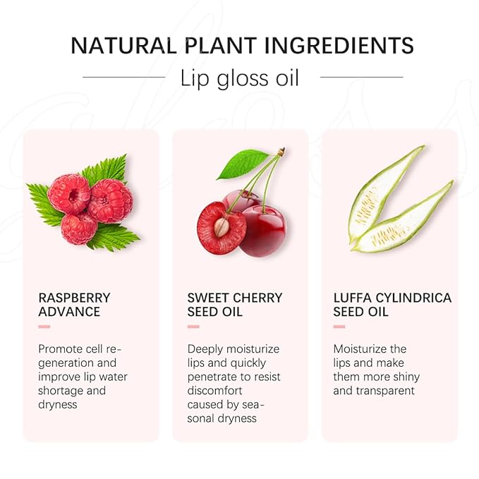 Hydrating Lip Glow Oil Moisturizing Plumping Lip Tint Lip Gloss Transparent Lip Balm Long Lasting Nourishing Repairing Lightening Lip Lines (001#+015#)