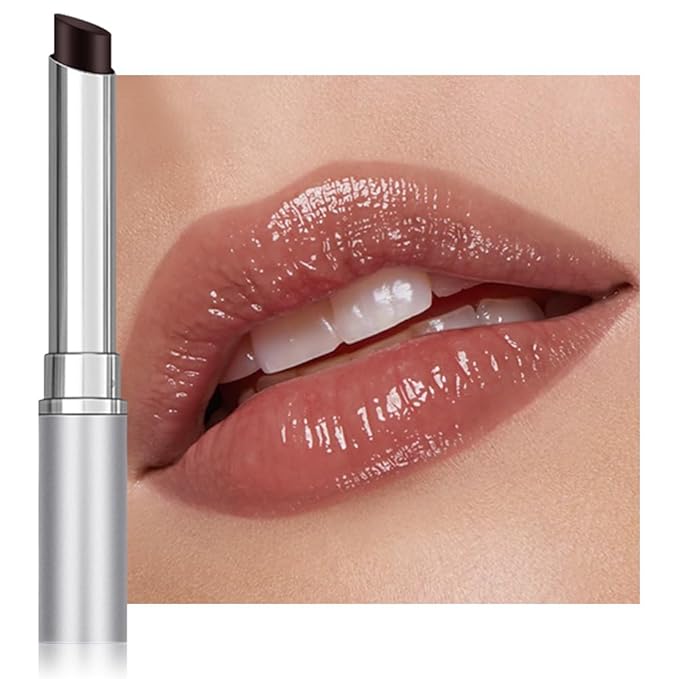 Brown Honey Butter Lipstick Tinted Lip Balm, Shine Moisturizing Plumper Lipstick for Women, Natural Nourishing Hydrating Lip Gloss Stain for Dry Lips, Lightweight Lip Liner Care Makeup, Vegan