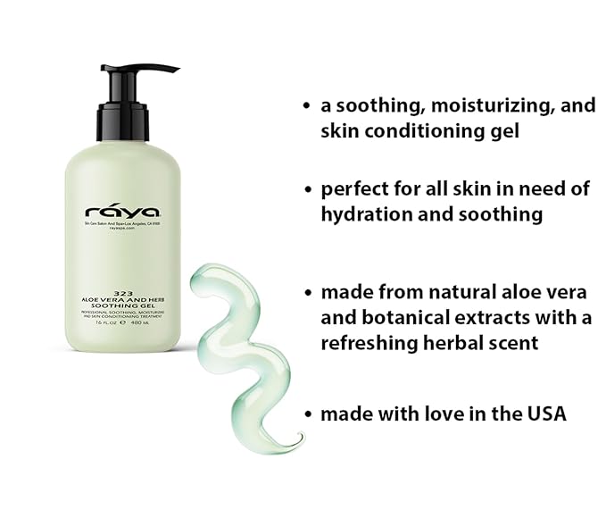 Raya Aloe Vera and Herbs Soothing Gel (323) | Effective, Soothing, and Moisturizing Treatment for the Face and Body | Comforts Dry, Chapped, and Irritated Skin