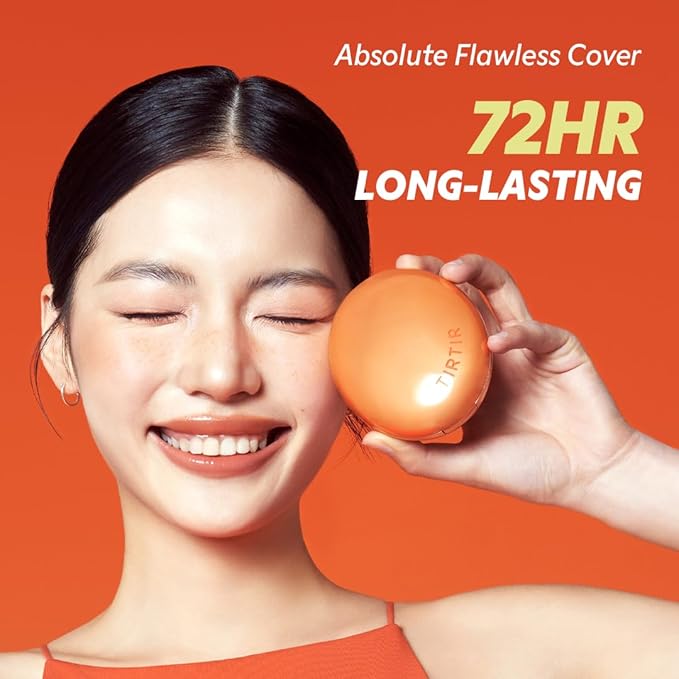 [*Mini Size*] TIRTIR Mask Fit Ai Filter Cushion Foundation | AI-Like Semi-Matte Finish - Up to 72-Hour Medium to Full Coverage Korean BB Cushion Make up Beauty, #19C Petal, 0.15 Fl Oz