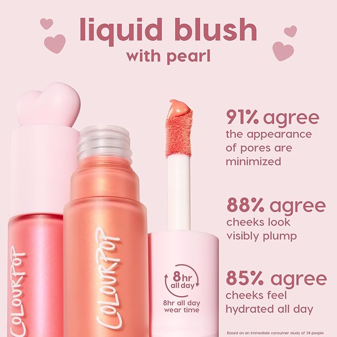 ColourPop Weightless Liquid Blush - Hydrating, Liquid Blush for Cheeks - Glowy, Pearl Finish with Hyaluronic Acid for a Healthy Glow - Designed with a Doe Foot Applicator - City Walk (0.3 Fl Oz)