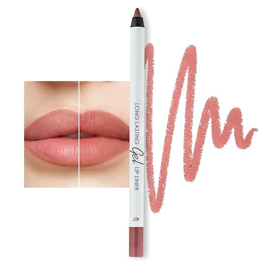 Matte Gel Lip Liner Pencil | Weightless&CreamyTexture - Sharpenable - Longwear & Waterproof - High Pigmented & Flawless Finish - Moisturizing - Cruelty-free & Paraben-Free,- 407, 1,7g/0.05oz