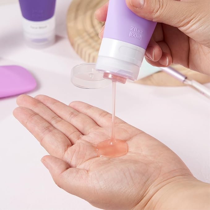 INSFIT Portable Travel Bottles, TSA Approved Leak Proof Containers for Toiletries, BPA Free Refillable Accessories for Shampoo, Body Wash, Liquids (4 Pack)